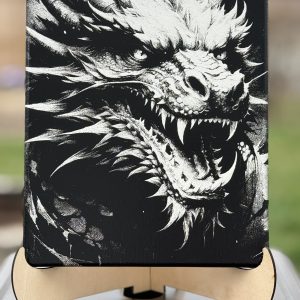 Canvas White Dragon Print