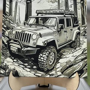 Canvas Jeep Print